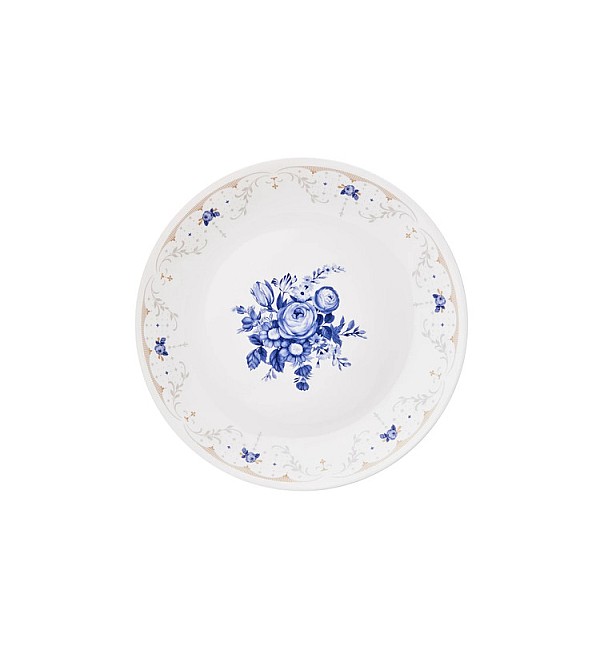 CORELLE ASIA COLLECTION GOLD SERIES BLOOMING BLUE DINNER PLATE