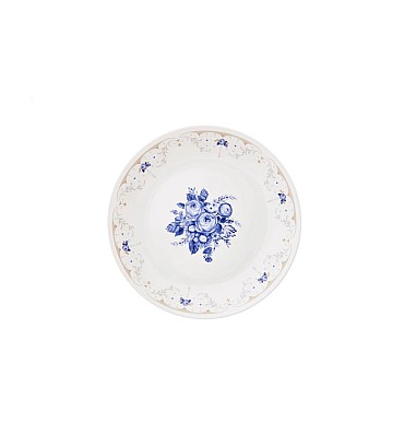 CORELLE ASIA COLLECTION GOLD SERIES BLOOMING BLUE LUNCHEON PLATE