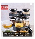 Borosil Borosilicate Glass Storage Jars Spin & Store Set of 7