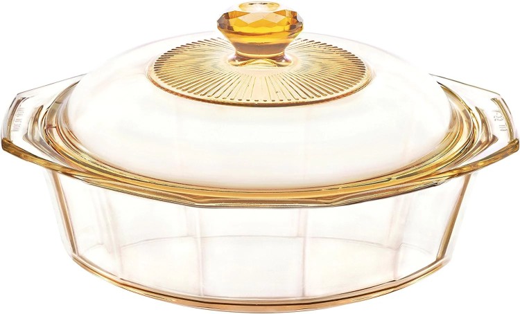 VISIONS DIAMOND CASSEROLE 1.5L WITH GLASS COVER LID