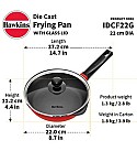 DIE CAST FRYING PAN 22 CM WITH GLASS LID (IDCF22G)