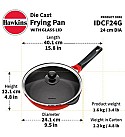 DIE CAST FRYING PAN 24 CM WITH GLASS LID (IDCF24G)