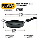 HARD ANODISED FRYING PAN (ROUNDED SIDES) 20 CM ROUNDED SIDES (AF20R)