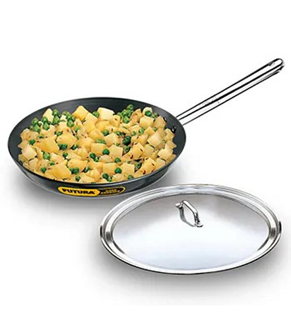 HARD ANODISED FRYING PAN (STAINLESS STEEL HANDLE) 29 CM WITH STAINLESS STEEL LID (AF29S)