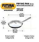 HARD ANODISED FRYING PAN (STAINLESS STEEL HANDLE) 29 CM WITH STAINLESS STEEL LID (AF29S)