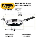 HARD ANODISED FRYING PAN 20 CM WITH STAINLESS STEEL LID (AF20S)