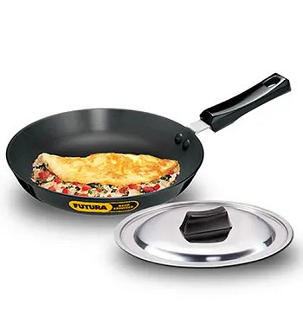 HARD ANODISED FRYING PAN 24 CM WITH STAINLESS STEEL LID (AF24S)