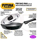 HARD ANODISED FRYING PAN 24 CM WITH STAINLESS STEEL LID (AF24S)