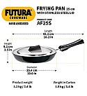 HARD ANODISED FRYING PAN 24 CM WITH STAINLESS STEEL LID (AF24S)