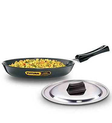 HARD ANODISED FRYING PAN 24 CM WITH STAINLESS STEEL LID (IAF24S)