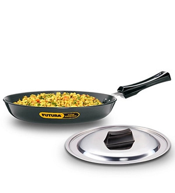 HARD ANODISED FRYING PAN 24 CM WITH STAINLESS STEEL LID (IAF24S)