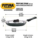 HARD ANODISED FRYING PAN 24 CM WITH STAINLESS STEEL LID (IAF24S)