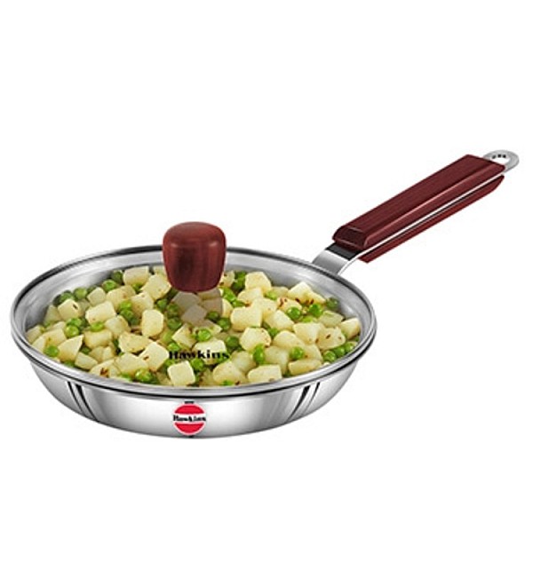 TRI-PLY STAINLESS STEEL FRYING PAN 20 CM WITH GLASS LID (SSF20G)