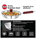 TRI-PLY STAINLESS STEEL FRYING PAN 20 CM WITH GLASS LID (SSF20G)