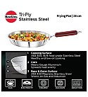 TRI-PLY STAINLESS STEEL FRYING PAN 24 CM (SSF24)