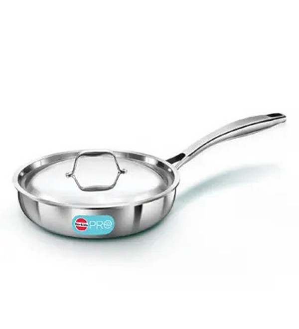 TRIPLY STAINLESS STEEL 22 CM FRYING PAN WITH STAINLESS STEEL LID (PSF22S)