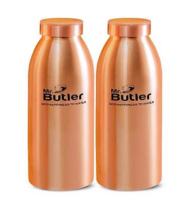 Pure Copper Bottle 1000 Ml, Aura, Pack Of 2