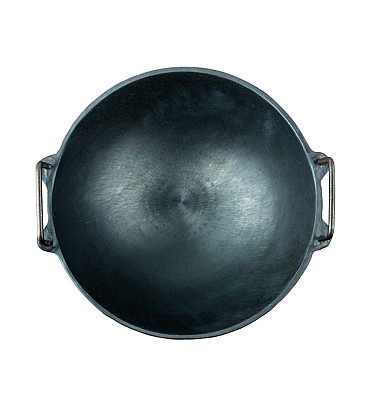 Pre-Seasoned Cast Iron Kadai/Wok 11 Inch, 3 L Capacity, Black