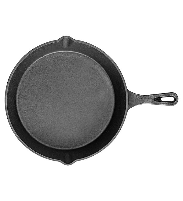 Signature Smooth Pre-Seasoned Cast Iron Skillet Fry Pan 10 Inch, 2 L Capacity, Natural, Black