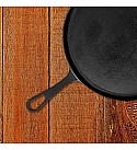 Signature Smooth Pre-Seasoned Cast Iron Tawa 11 Inch, Natural, Black