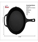 Pre-Seasoned Cast Iron Heavy Duty Skillet 10.25 Inch, 2 L Capacity, Black