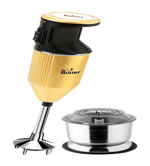 Mr. Butler 250-Watt Hand Blender With Chutney Attachment, Gold