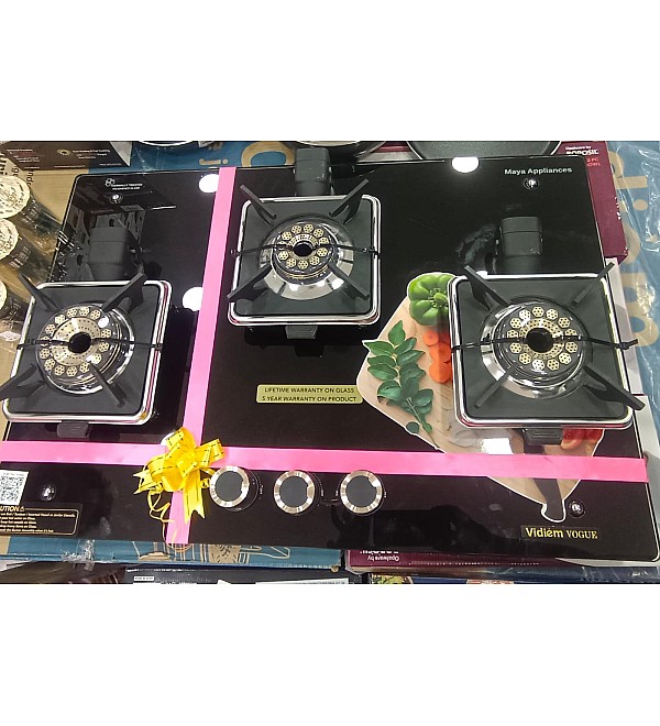 Vidiem vogue glass top gas stove 3burner