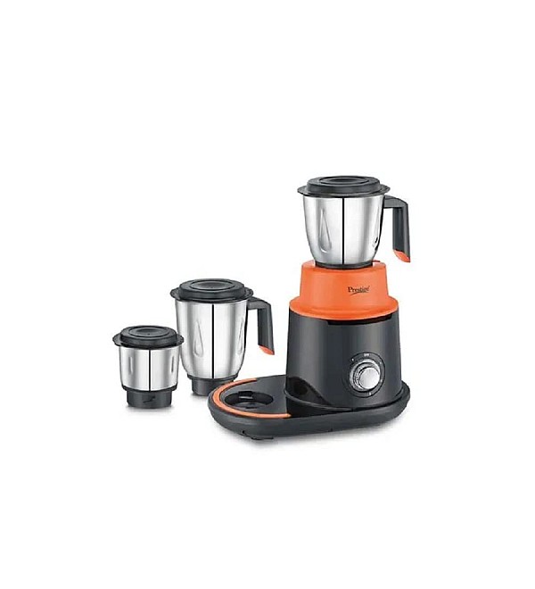 Prestige Stack-O-Mix 750 W Mixer Grinder with 3 Ss Jars Black & Orange