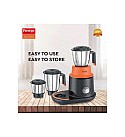 Prestige Stack-O-Mix 750 W Mixer Grinder with 3 Ss Jars Black & Orange