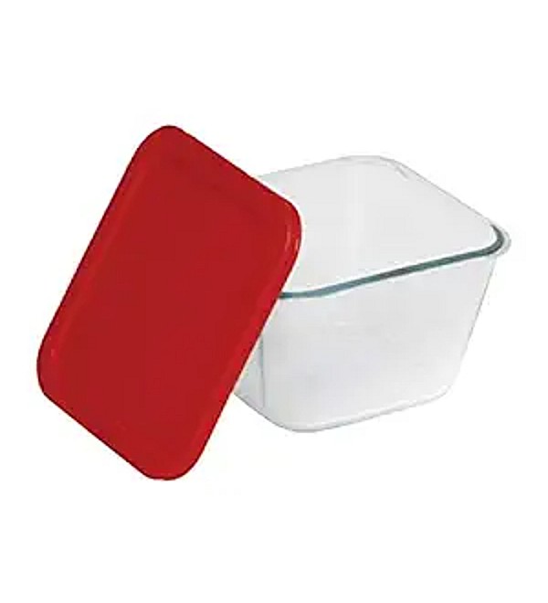 PYREX-4CUP/950ML SQUARE STORAGE RED