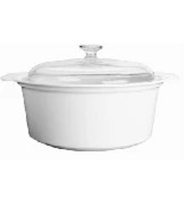 CORNINGWARE 1.25LTR COVERED CASSEROLE - WINTER FROST WHITE - JUST WHITE