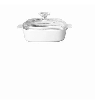 CORNINGWARE 2LTR COVERED CASSEROLE WINTER FROST WHITE JUST WHITE