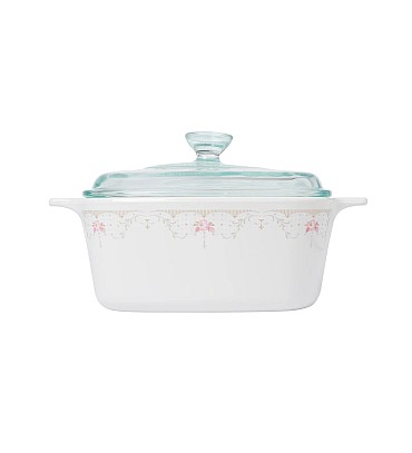 CORNINGWARE CASSEROLE BLOOMING PINK 1.5 LTR - WITH LID