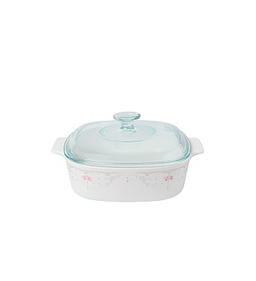 CORNINGWARE CASSEROLE BLOOMING PINK 2 LTR - WITH LID