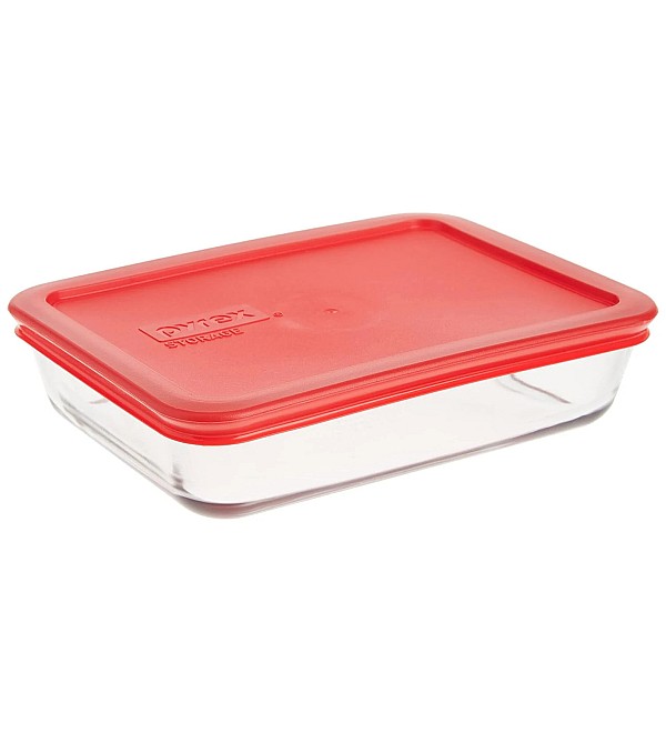 PYREX SIMPLY STORE 3-CUP RECTANGULAR GLASS FOOD STORAGE DISH