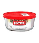 PYREX-2CUP/473ML ROUND WITH PLASTIC RED LID