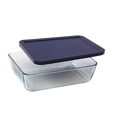 PYREX-3 CUP/ 750 ML DISH WITH PLASTIC BLUE LID