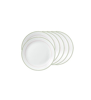 CORELLE LIVINGWARE DOUBLE RING GREEN 26 CM DINNER PLATE PACK OF 6